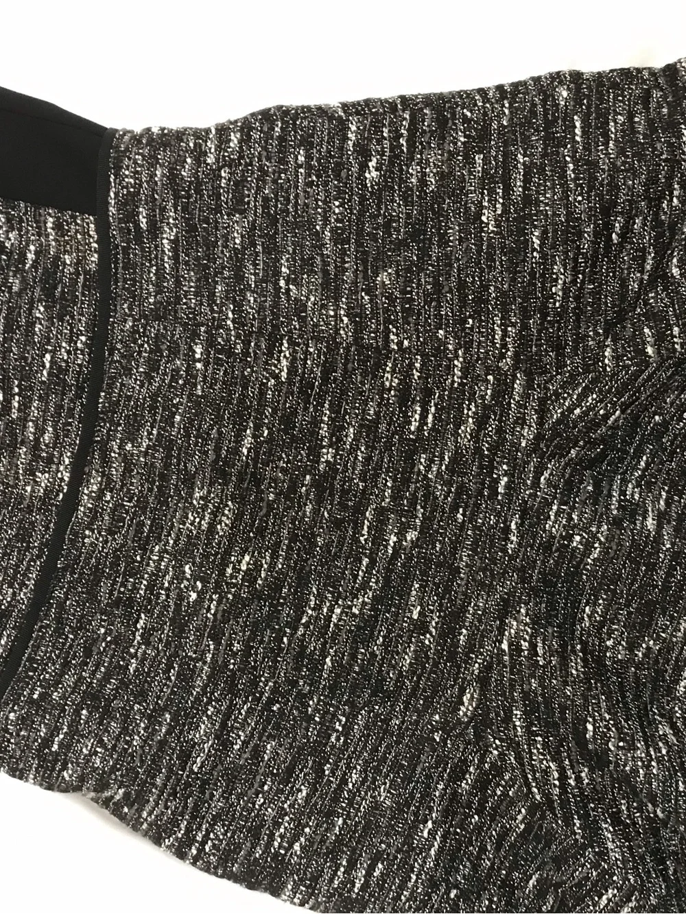 Ladies Black & Gray Textured Fit-and-Flare Dress